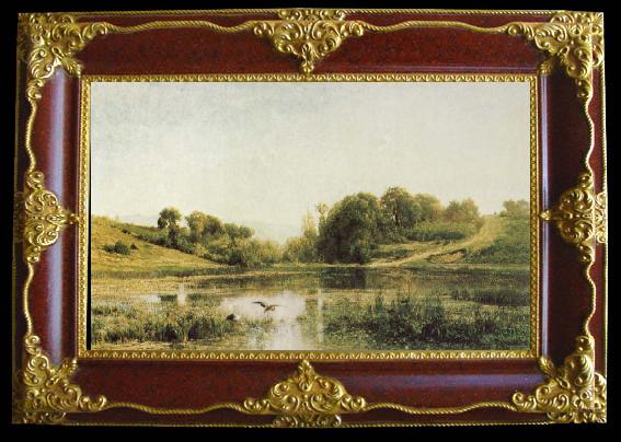 framed  Charles Francois Daubigny Landscape at Gylieu, Ta119-3